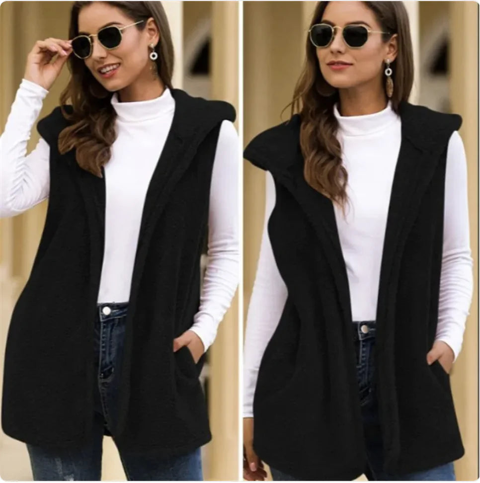 Stylish Pocket Blouse Vest Jacket