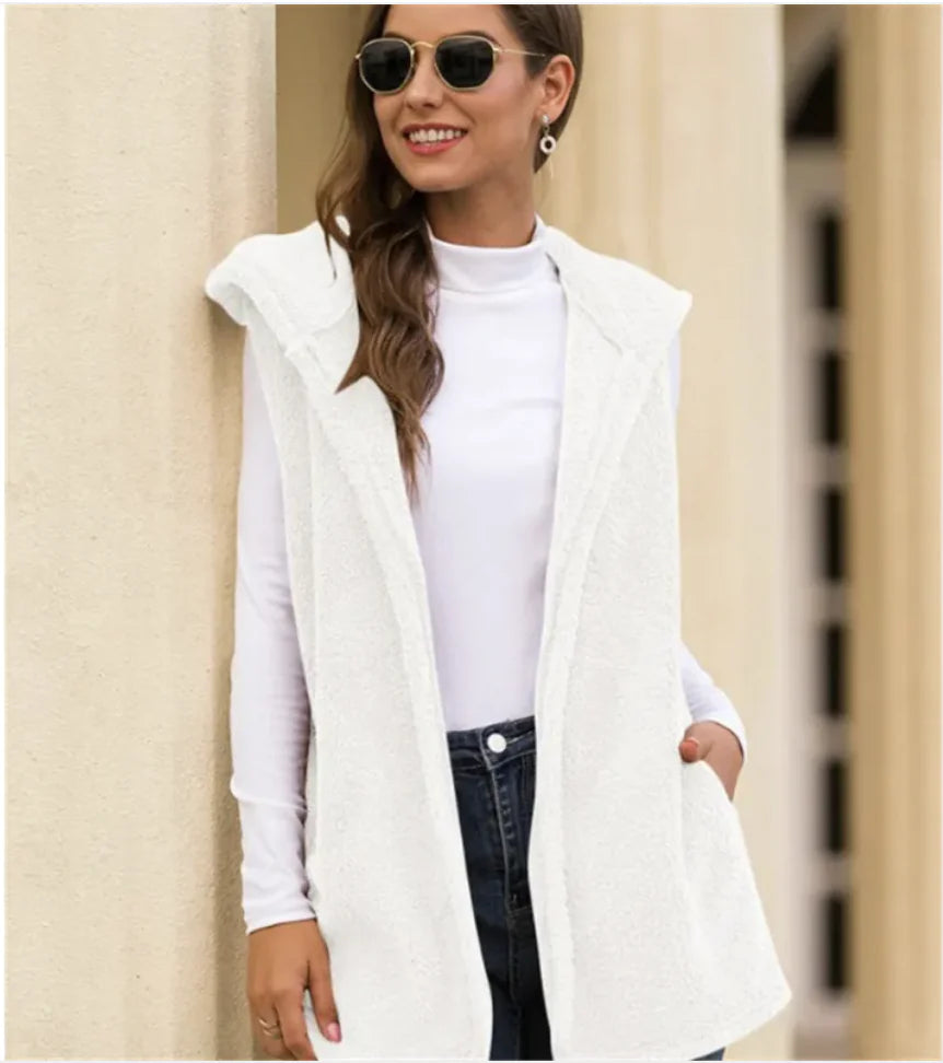 Stylish Pocket Blouse Vest Jacket