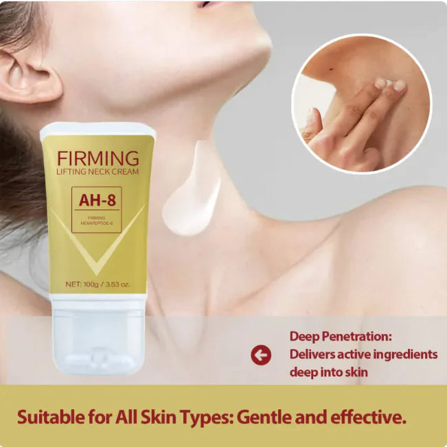 Neck Firming Roller Cream for Lifting & Smoothing Neck Lines, Deep Nourishment, Massage Applicator, 100g