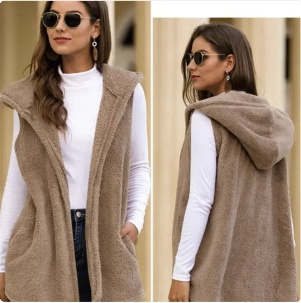 Stylish Pocket Blouse Vest Jacket