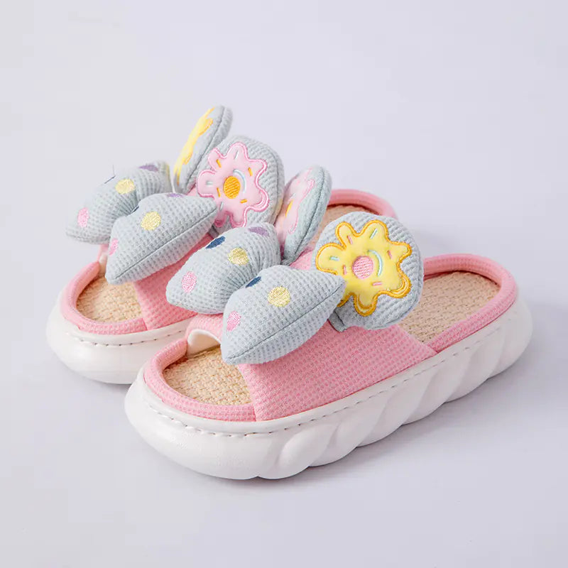 Women's Breathable Linen Slippers with Soft Anti-Skid Soles