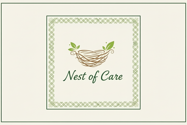 Nest of Care Logo with Dark Green Border